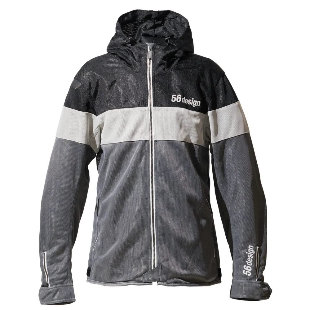 56design Border Mesh Parka Black Grey Jacket