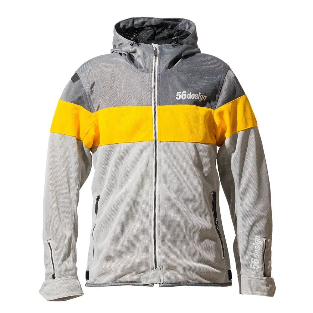 56design Border Mesh Parka Grey Yellow Jacket