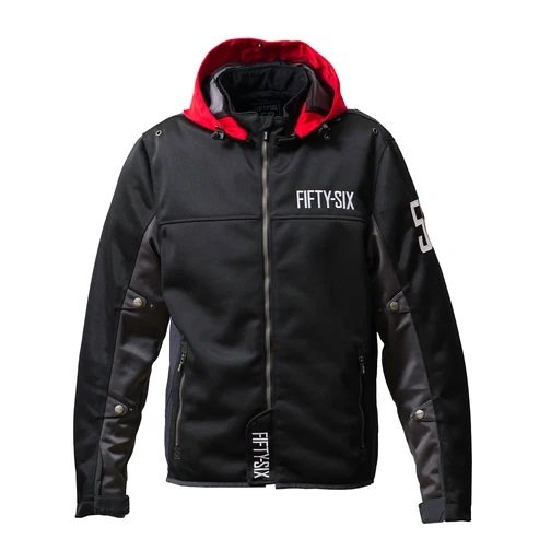56design Color Hoodie Mesh Jacket Evo Black Red Jacket