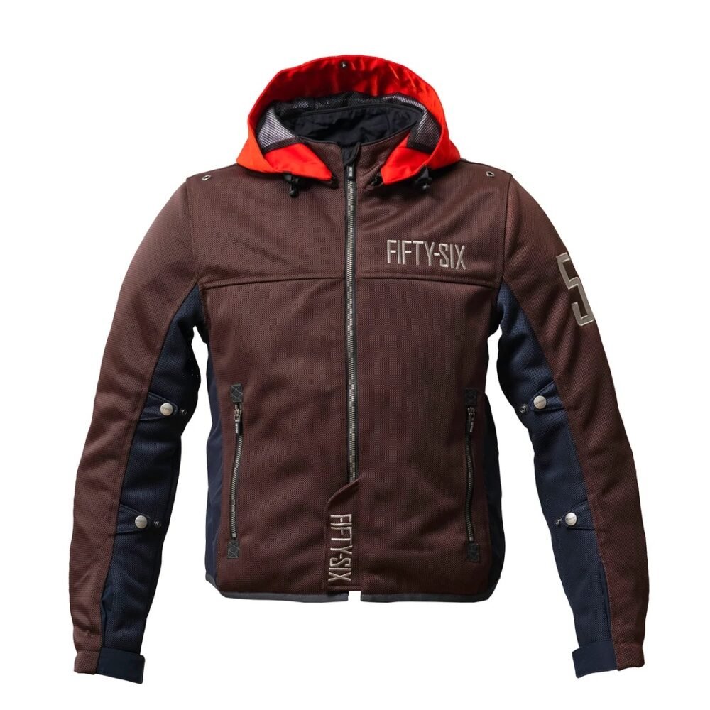 56design Color Hoodie Mesh Jacket Evo Dark Brown Orange Jacket