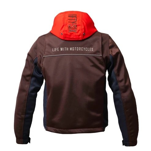 Alternative view of 56design Color Hoodie Mesh Jacket Evo Dark Brown Orange Jacket
