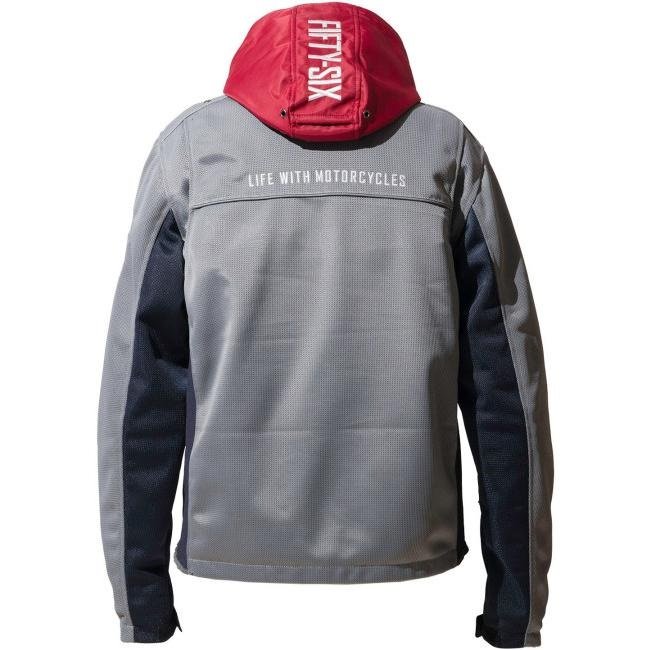Alternative view of 56design Color Hoodie Mesh Jacket Evo Grey Red Jacket