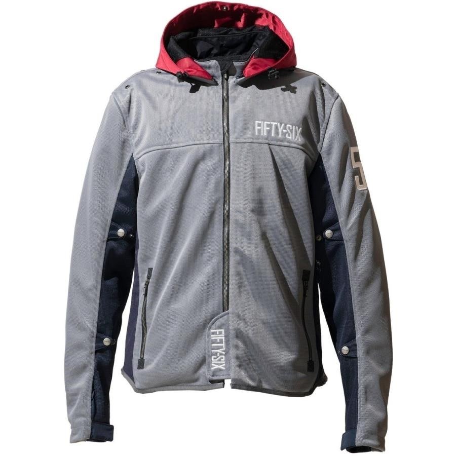 56design Color Hoodie Mesh Jacket Evo Grey Red Jacket