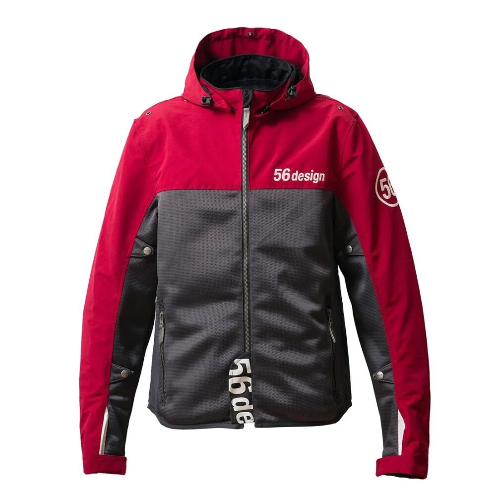 56design Half Mesh Parka Evo 2 Dark Grey Red Jacket