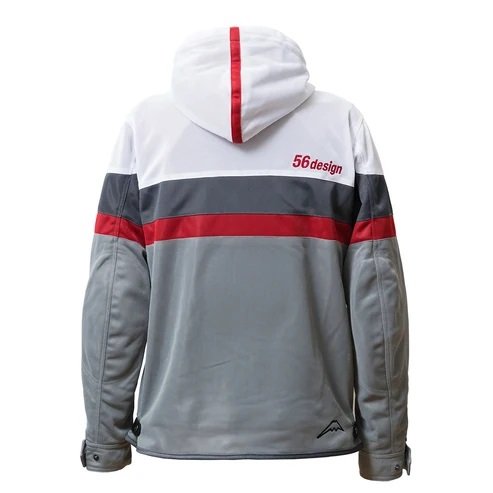 Alternative view of 56design Retro Border Mesh Parka White Red Jacket