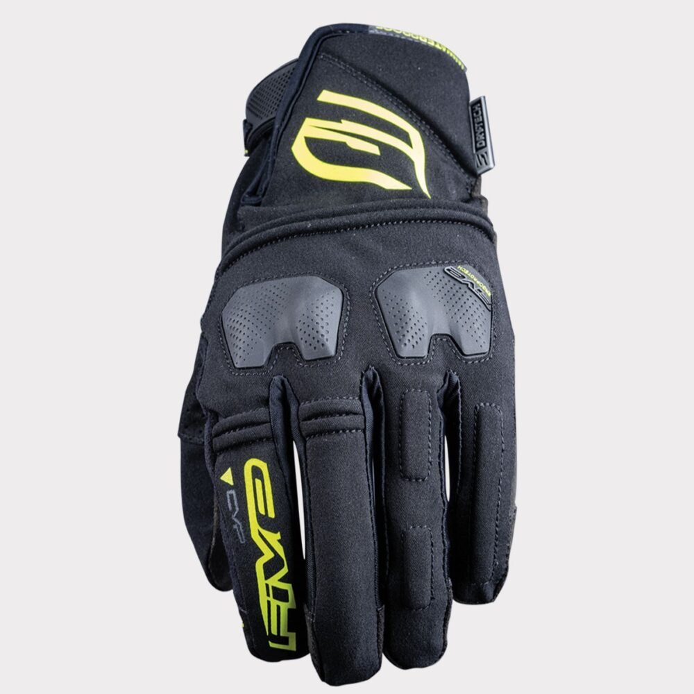 Five E-WP Black Fluo Yellow Gloves