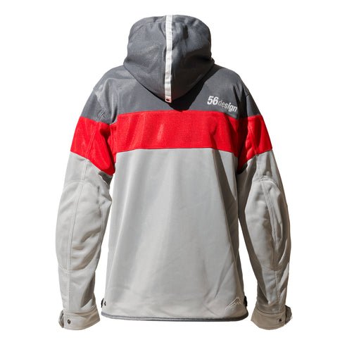 Alternative view of 56design Border Mesh Parka Grey Red Jacket